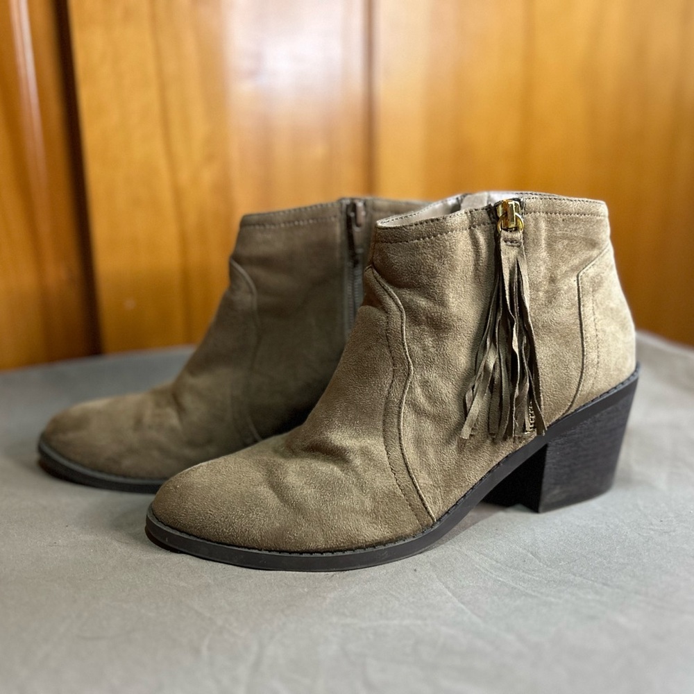 Brown Fringe Booties